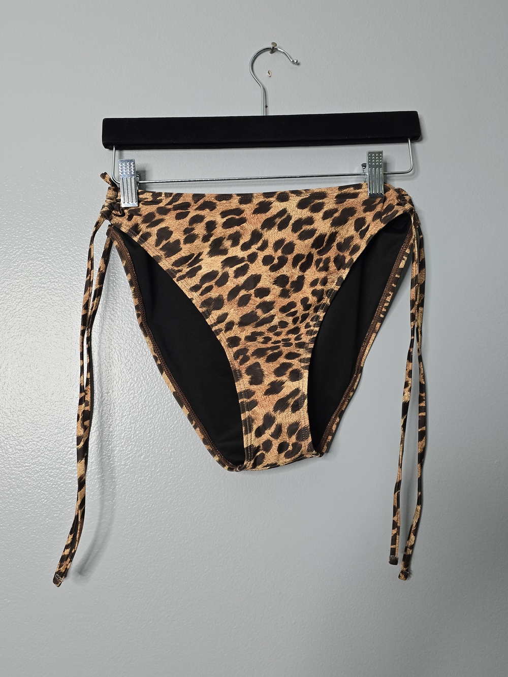 Nwt Zmart Leopard Print Tie-Side Bikini Bottoms